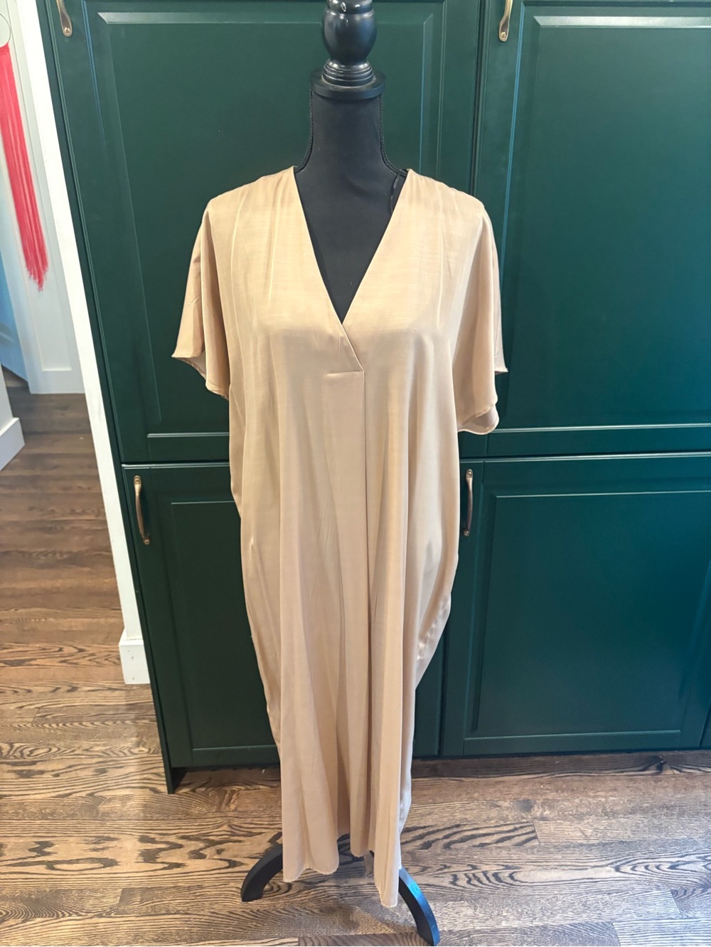H&M Relaxed V-Neck Women’s Dress in Beige